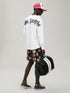 Palm Angels Large Classic Gothic Logo Oversized White Long Sleeve T-Shirt